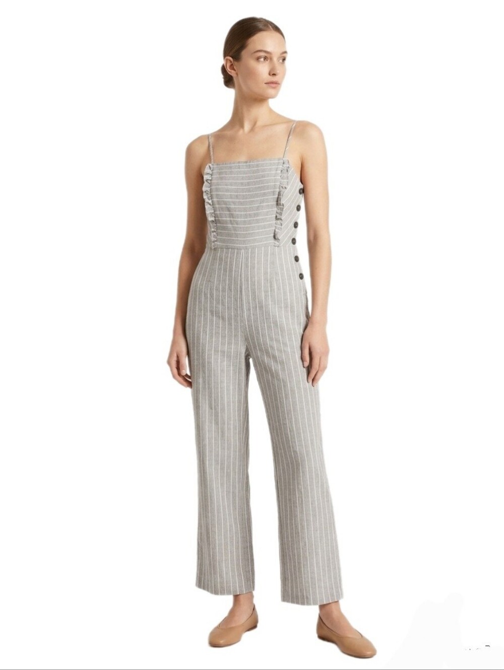 Ci Sono Striped Gray Jumpsuit